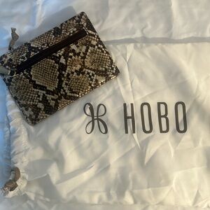 Hobo Euroslide Metallic Snake Print Vintage Card Holder